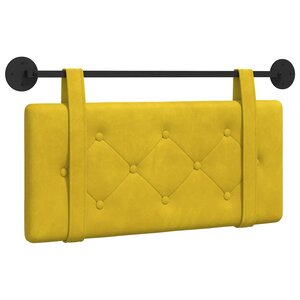 vidaXL Tête de lit suspendue Jaune Velours
