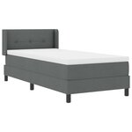 vidaXL Lit Box avec matelas gris foncé  90 x 200 cm  tissu