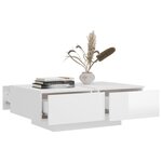 vidaXL Table basse Blanc brillant 90x60x31 cm Bois d'ingénierie