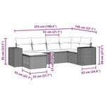 vidaXL Salon de jardin 6 Pièces avec coussins gris clair résine tressée