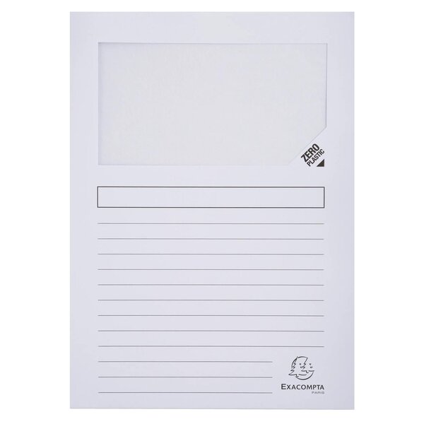 Paquet De 25 Chemises À Fenêtre Forever 130g/m2 - 22x31cm - Blanc - X 16 - Exacompta