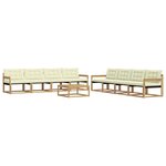 vidaXL Ensemble de canapés d'extérieur 9 pc Blanc et crème