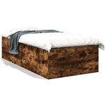vidaXL Cadre de lit chêne fumé 100x200 cm bois d'ingénierie