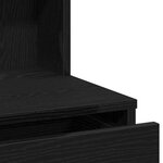 Set de table de maquillage vidaXL en chêne noir en bois reconstitué