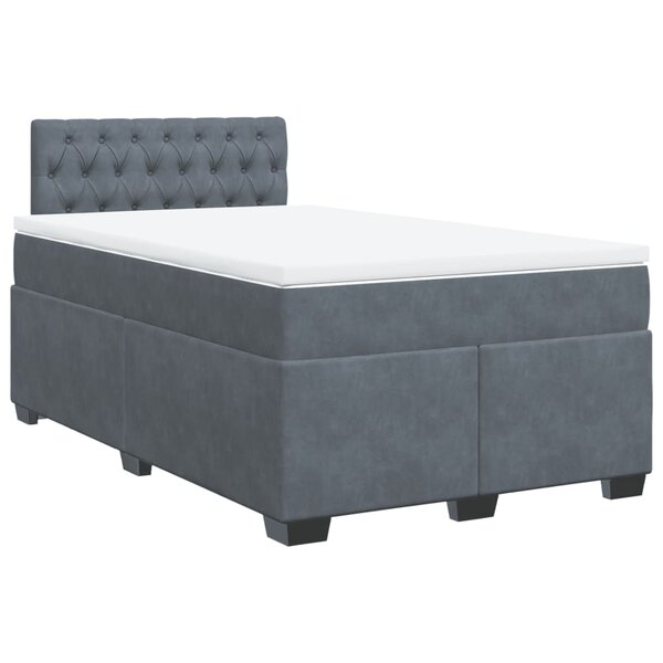 vidaXL Sommier à lattes de lit et matelas gris foncé 120x190cm velours