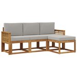 vidaXL Ensemble de canapés d'extérieur 4 pc Naturel et gris clair