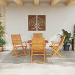 vidaXL Ensemble de salle à manger pour jardin 5 Pièces Marron