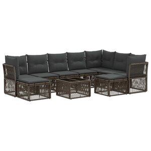 vidaXL Ensemble de canapé de jardin 10 Pièces Gris polyrotin