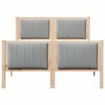 vidaXL Cadre de lit avec tête de lit Marron et gris clair 120 x 190 cm
