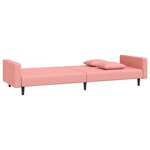 vidaXL Canapé-lit à 2 places avec deux oreillers Rose Velours