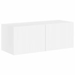 vidaXL Ensemble de meuble TV mural Montage mural 6 Pièces Blanc brillant