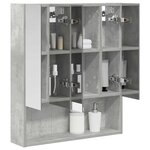 vidaXL Armoire Miroir de Salle de Bain Gris béton 60 x 14.5 x 70 cm