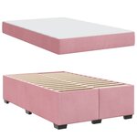 vidaXL Cadre de lit avec matelas Rose 120 x 190 cm Velours