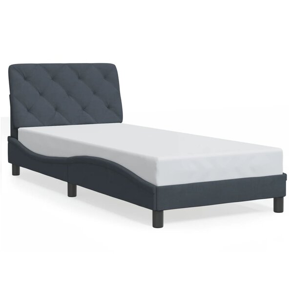 vidaXL Cadre de lit sans matelas gris foncé 90x200 cm velours