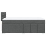 vidaXL Sommier à lattes de lit avec matelas Gris foncé 100x200cm Tissu