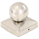 vidaXL Bouchons de poteau 6 Pièces Globe final Acier inoxydable 81x81 mm