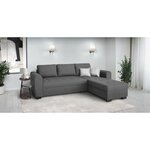Canapé d'angle fixe réversible 4 places - Tissu Anthracite - 245 x 150 x 86 cm
