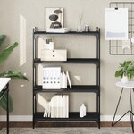 vidaXL Bibliothèque à 4 niveaux noir 80x30x120 cm bois d'ingénierie