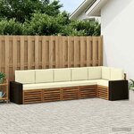 vidaXL Ensemble de canapé d'angle avec coussin 6 Pièces Naturel et Crème
