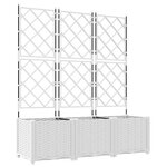 vidaXL Cache-pot de jardin 3 Pièces Blanc 120 x 40 x 143 cm Acier