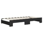 vidaXL Lit de jour avec gigogne et matelas noir 90x190 cm tissu