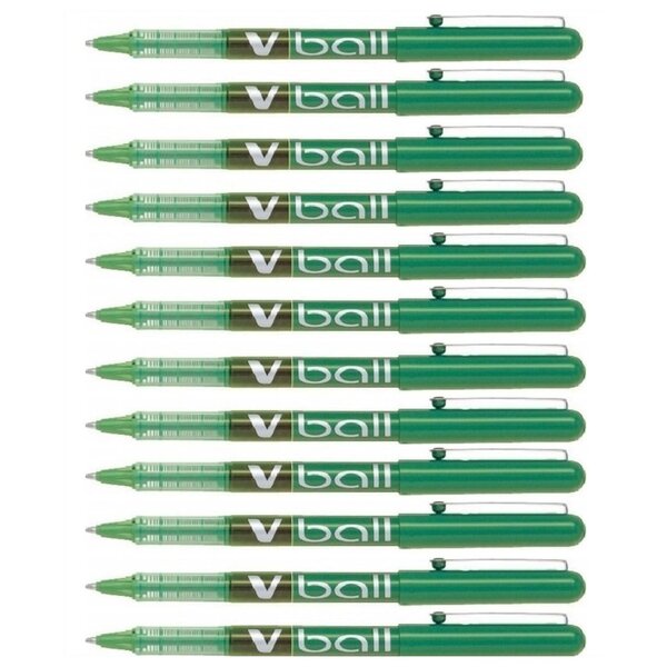 Stylo roller V Ball VB7 encre liquide Pointe métal Moyenne Vert x 12 PILOT