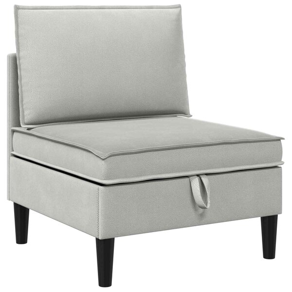 vidaXL Canapé central avec rangement Gris clair Velours