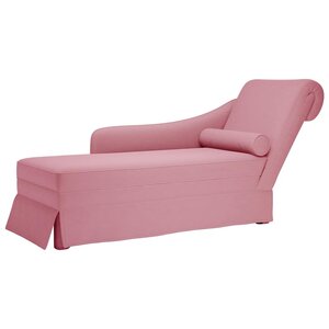 vidaXL Fauteuil long avec traversin et accoudoir droit rose velours