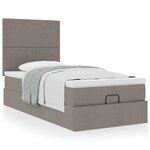 vidaXL Lit ottoman avec matelas taupe 90x200 cm tissu