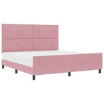 vidaXL Lit à ressorts avec tête de lit Rose 180 x 200 cm Velours