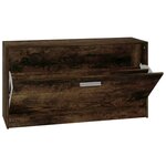 vidaXL Banc à chaussures Chêne fumé 80x24x45 cm Bois d'ingénierie