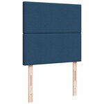 vidaXL Sommier à lattes de lit avec matelas Bleu 90x200 cm Tissu