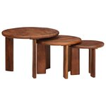 vidaXL Tables basses gigognes 3 Pièces Marron miel Bois de mangue massif