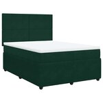 vidaXL Sommier à lattes de lit et matelas Vert foncé 160x200cm Velours