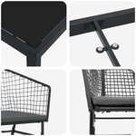 vidaXL Ensemble de salle à manger pour jardin 3 Pièces Noir polyrotin