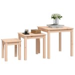 vidaXL Tables gigognes 3 Pièces Bois de pin massif