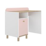 Bureau 1 porte blanc rose
