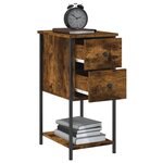 vidaXL Tables de chevet 2 Pièces chêne fumé 32x42x70 cm bois d'ingénierie