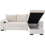 Canapé d'angle convertible réversible MARLON - Méridienne avec coffre - Velours côtelé 240 x 143 x 85 cm