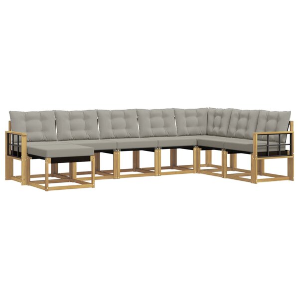 vidaXL Ensemble de canapés d'extérieur 8 pc Blanc et gris clair