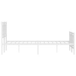 vidaXL Cadre de lit métal sans matelas et pied de lit blanc 120x200 cm
