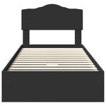 vidaXL Lit de Rangement Noir 100 x 200 cm Bois d'ingénierie