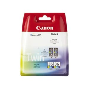 Pack de 2 cartouche jet d'encre originale cli 36 1511b018 couleur 12ml canon