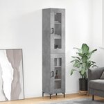 vidaXL Buffet haut Gris béton 34 5x34x180 cm Bois d'ingénierie