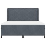 Lit Box Spring avec Matelas & LED Gris Foncé 180x200 cm Velours
