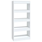 vidaXL Bibliothèque/Cloison Blanc 60x30x135 cm Bois d'ingénierie