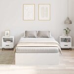 vidaXL Cadre de lit avec rangement avec stockage Blanc 120 x 190 cm