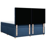 vidaXL Sommier à lattes de lit avec matelas Bleu 200x200 cm Tissu