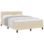 vidaXL Lit à ressorts avec tête de lit Crème 140 x 200 cm tissu