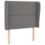 vidaXL Tête de lit avec oreilles Gris 93x23x118/128 cm Similicuir